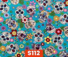 S112 Sugar Skulls On Blue Fleece Lined Fall Winter Safety Scarf Bandana To Keep Warm Safe Productive In Cold Environment Custom Made For Tradespeople Families And Friends In Cold Environment Made Perfect Gifts www.kootenayHats.com
